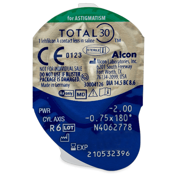 Blister Alcon Total30 for astigmatism maandlens