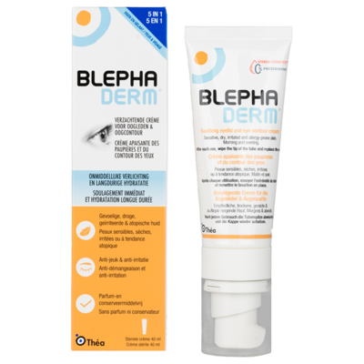 Blephaderm verzachtende crème voor oogleden en oogcontour van Théa, tube van 40 ml