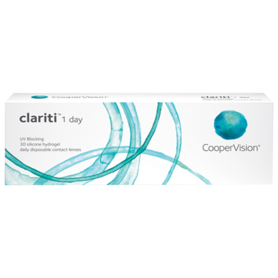 Verpakking van CooperVision Clariti 1 day 30 contactlenzen van siliconen hydrogel met UV-filter en WetLoc technologie